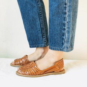 Mexican leather huaraches tan sz 7-7.5